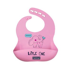 OPTIMAL SILICONE BABY BIB(4+)-PINK; OPB-1129