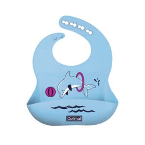OPTIMAL SILICONE BABY BIB(4+)-BLUE; OPB-1130