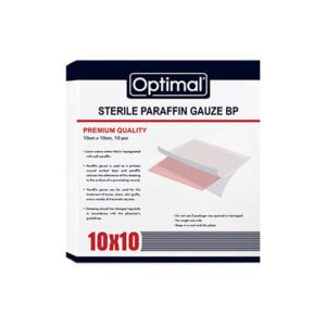 OPTIMAL STERILE PARAFFIN GAUZE 10*10 CM 10PCS; OPH-011