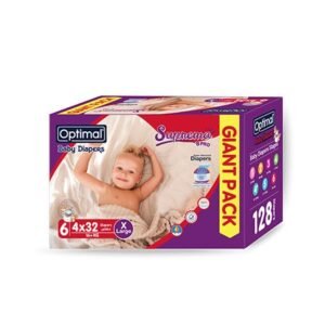 BABY DIAPER (6) X-LARGE (16+KG)-Giant pack-128 pcs; OPB-1746